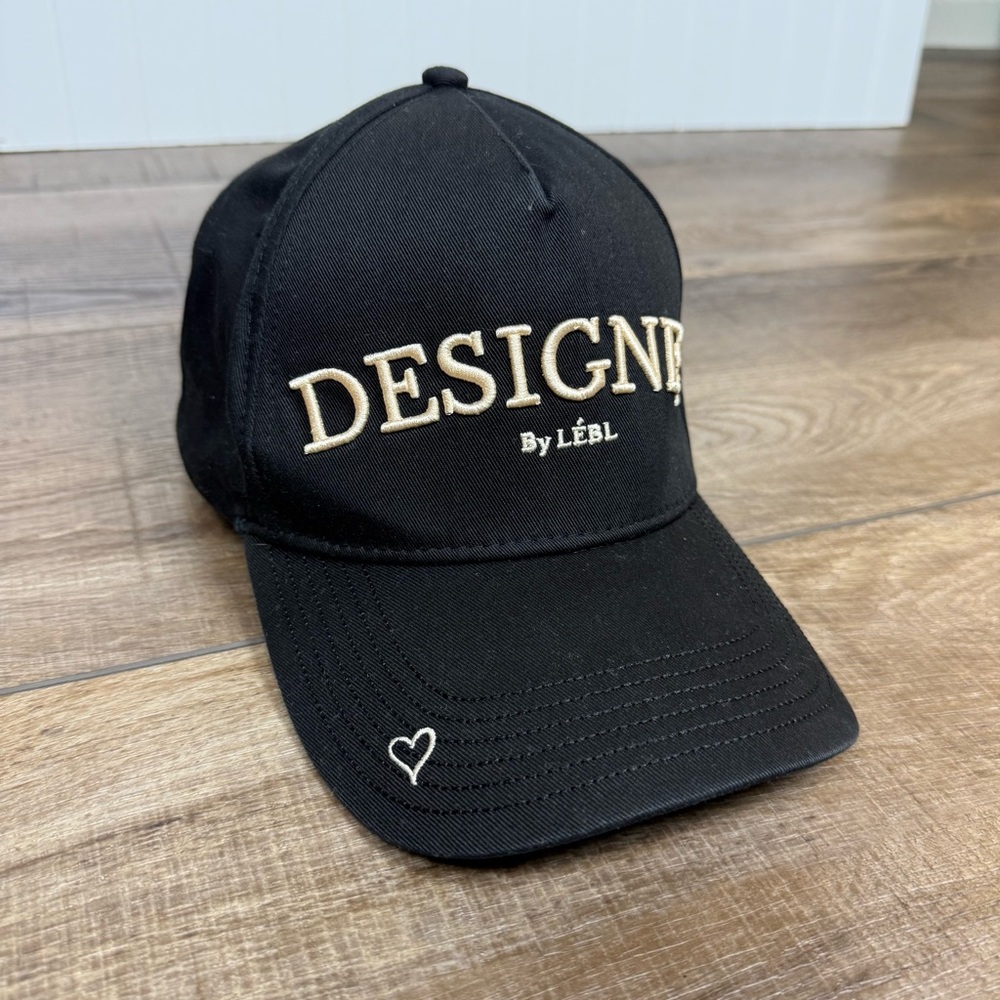 BLNK Lébl Designer Women's Hat Black Adjustable Coastal Culture Embroidered